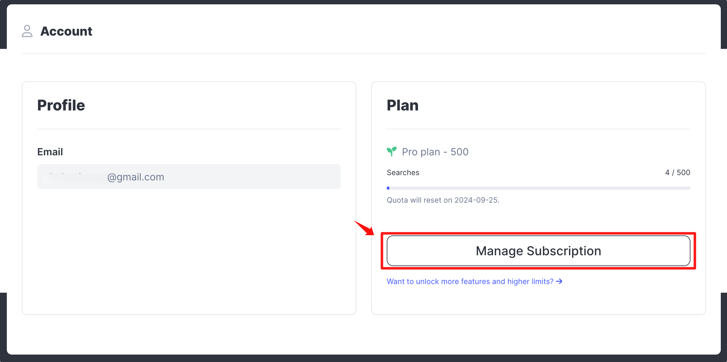 Manage Subscription